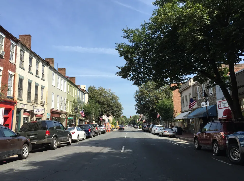 Caroline Street in historic downtown Fredericksburg, Virginia